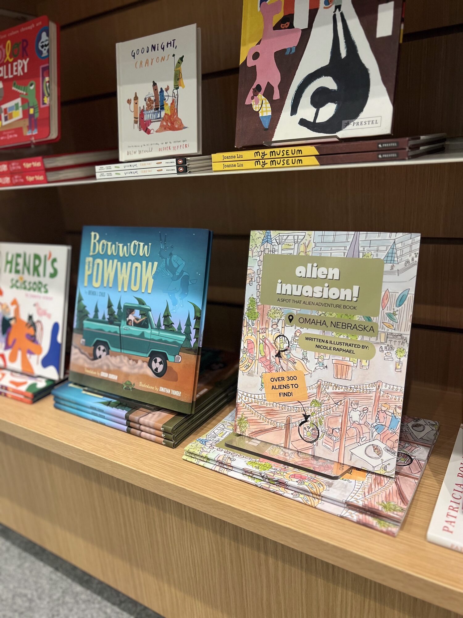 Alien Invasion! Omaha, Nebraska face-out on a bookstore shelf